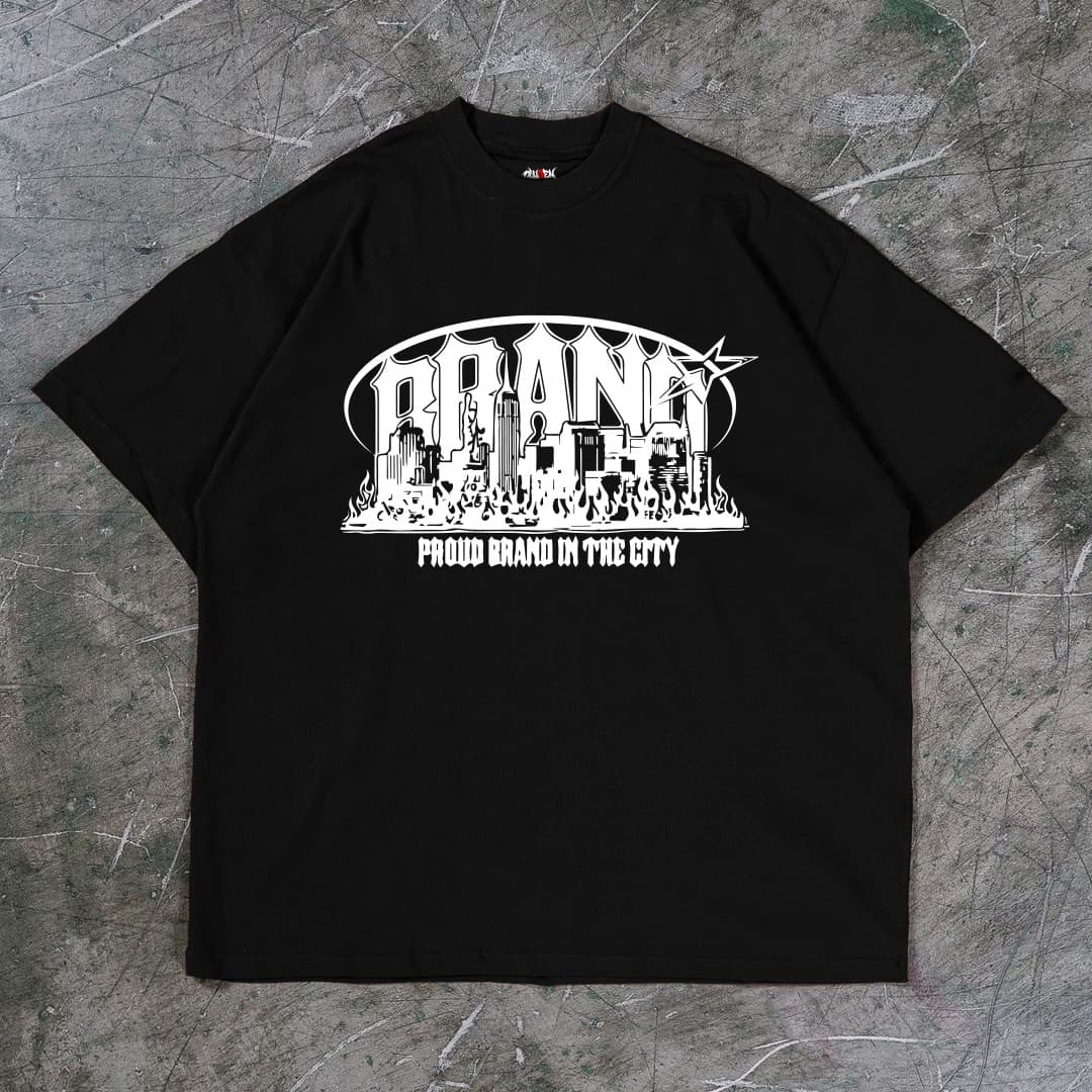 "PROUD BRAND" Premium Black Drop Shoulder T-Shirt
